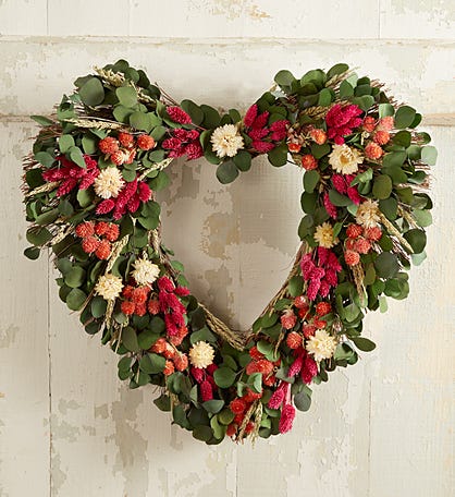 Preserved Jewel Heart Wreath – 22”